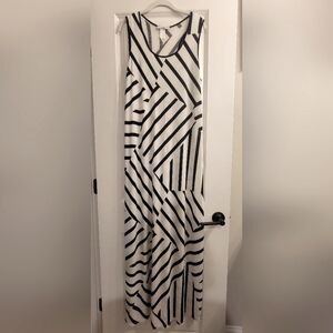 Black and White Striped Maxi Dress